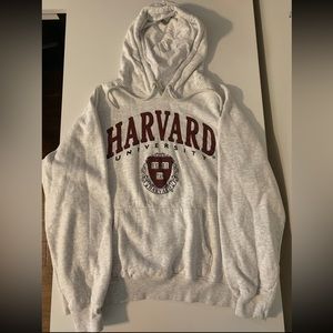 Harvard Vintage Style Hoodie Grey